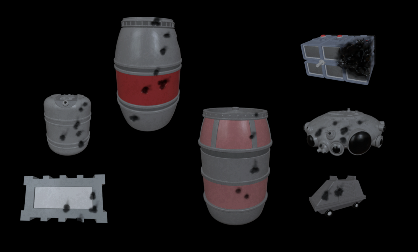 3D Printed Star Wars Imperial Equipment (Damaged) (7 items) 3.75 " Scale