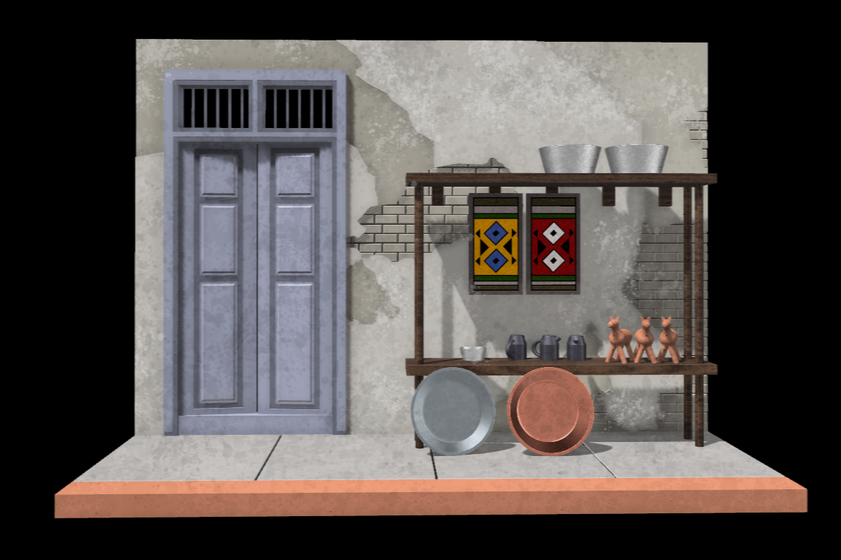 3D Printed Indiana Jones Cairo Market Diorama for 6" Figures