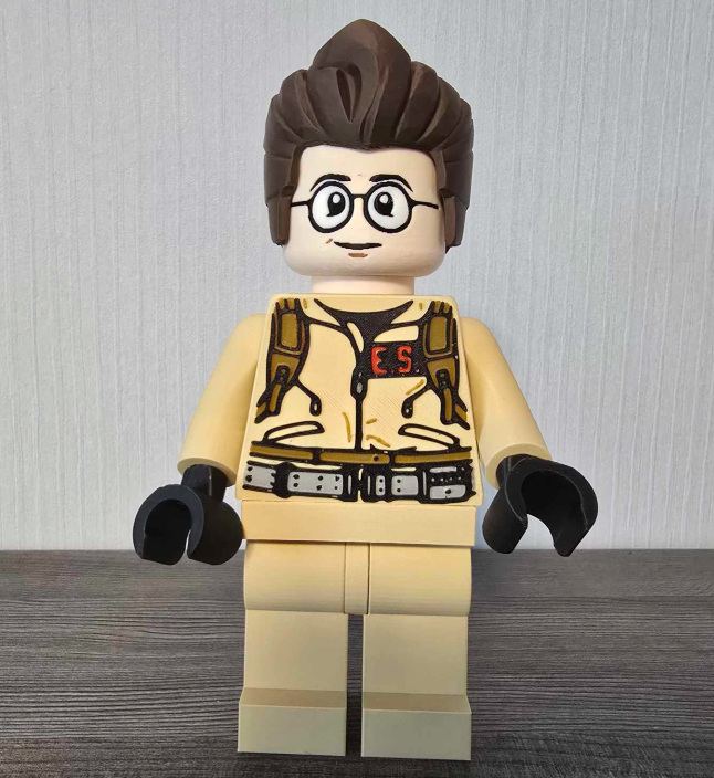 3D Printed. 9" brick inspired Deluxe Ghostbusters Egon Spengler figure