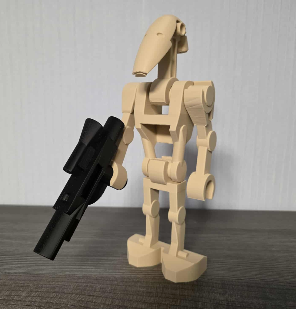 3D Printed. 9" Brick inspired Star Wars Battle Droid B1