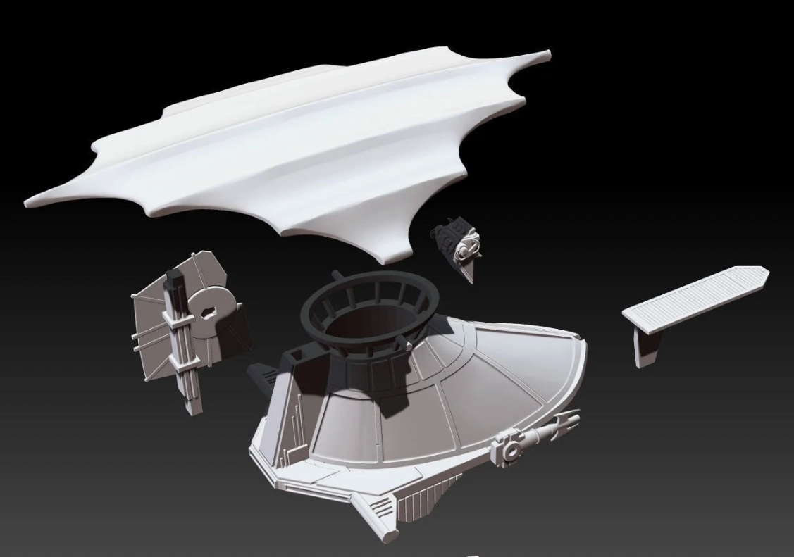 3D Printed Mini Rig Skiff For 6" 1:12 figures