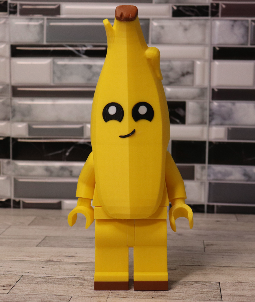 3D Printed. 9" brick inspired Deluxe Fortnite Peeley Figure