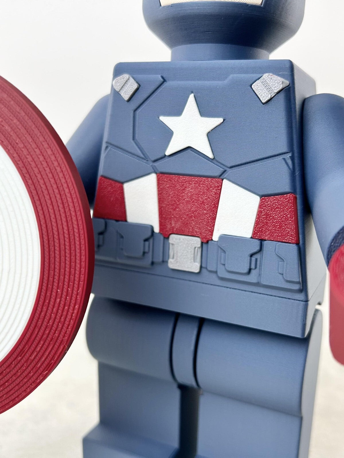 3D Printed. 9" Brick inspired Deluxe Captain America With Shield