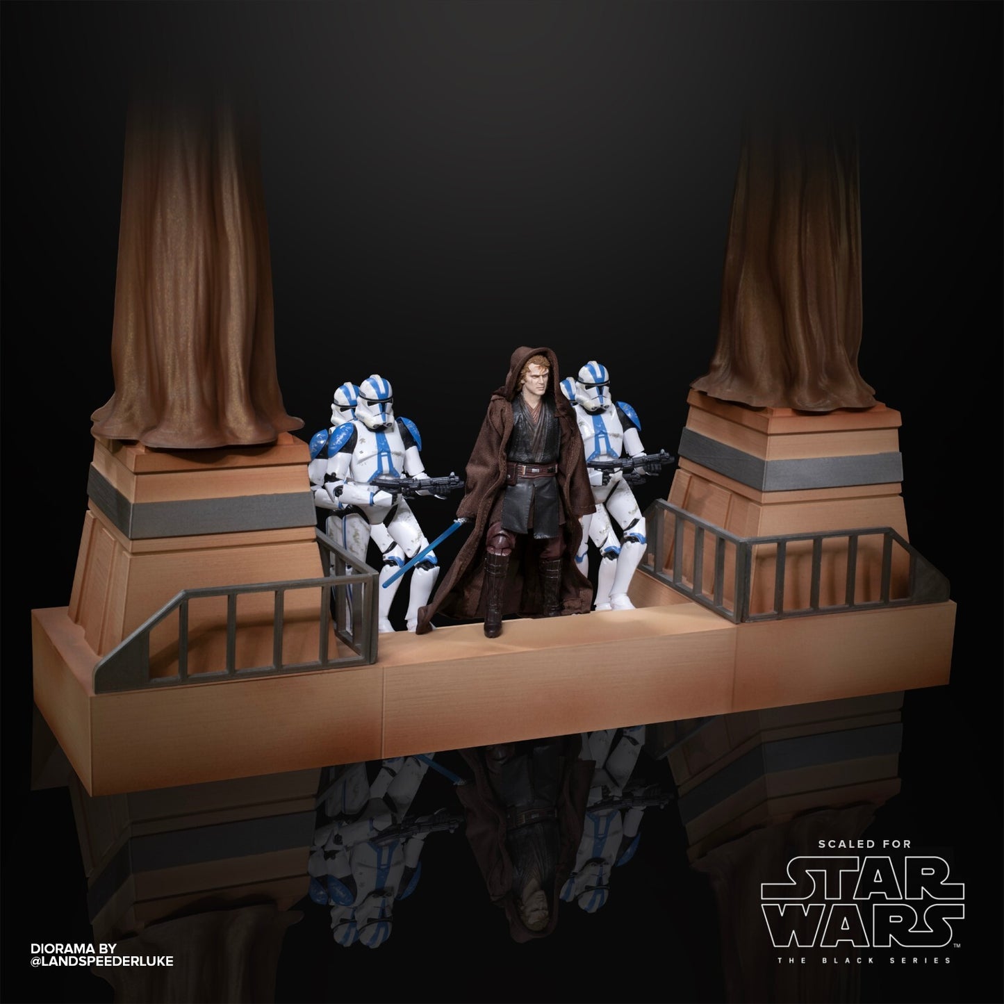 3D Printed Jedi Temple Stairs for 3.75" & 6" Star Wars Figures