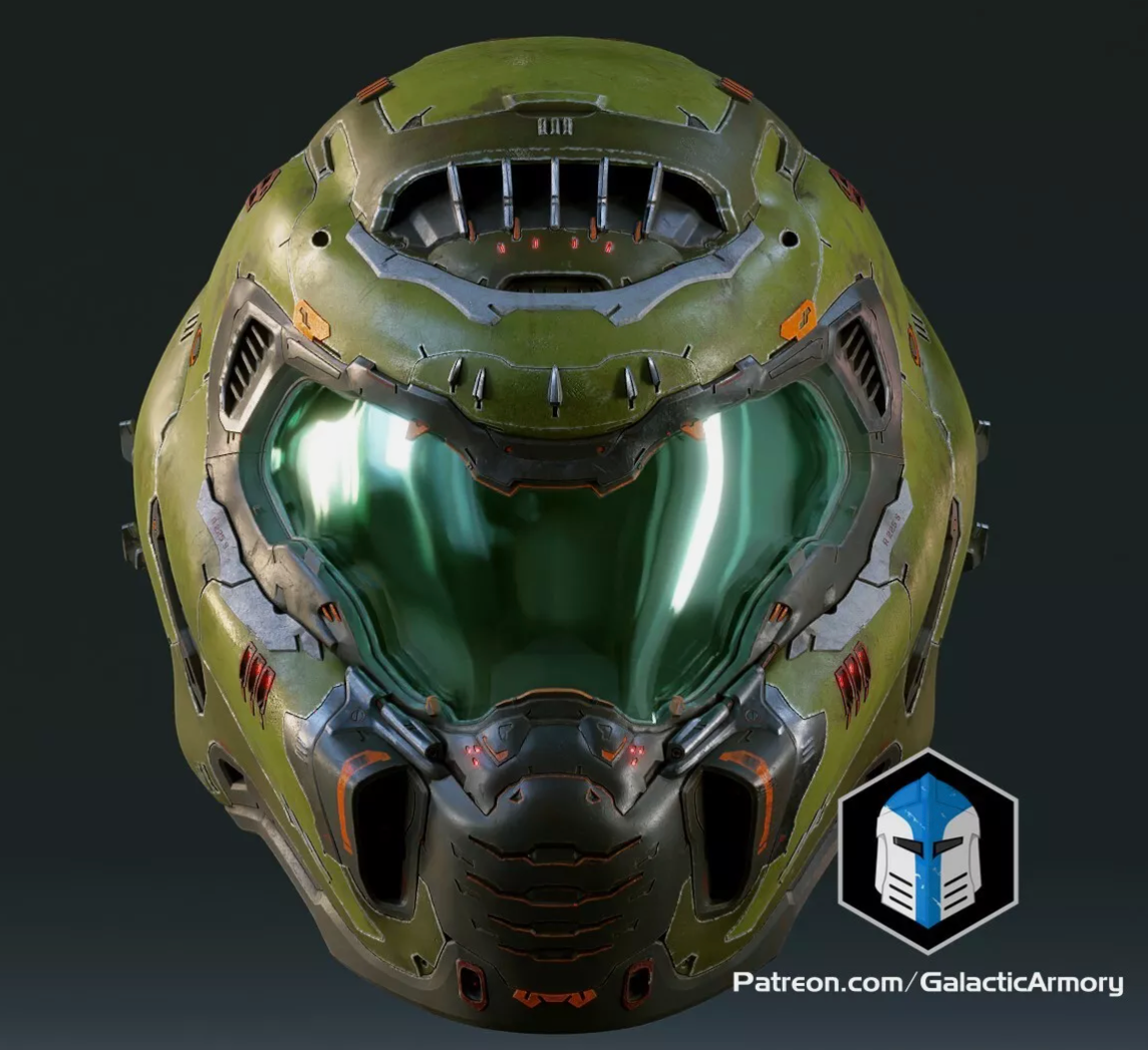 Doom Slayer Helmet Raw 3D Printed Kit