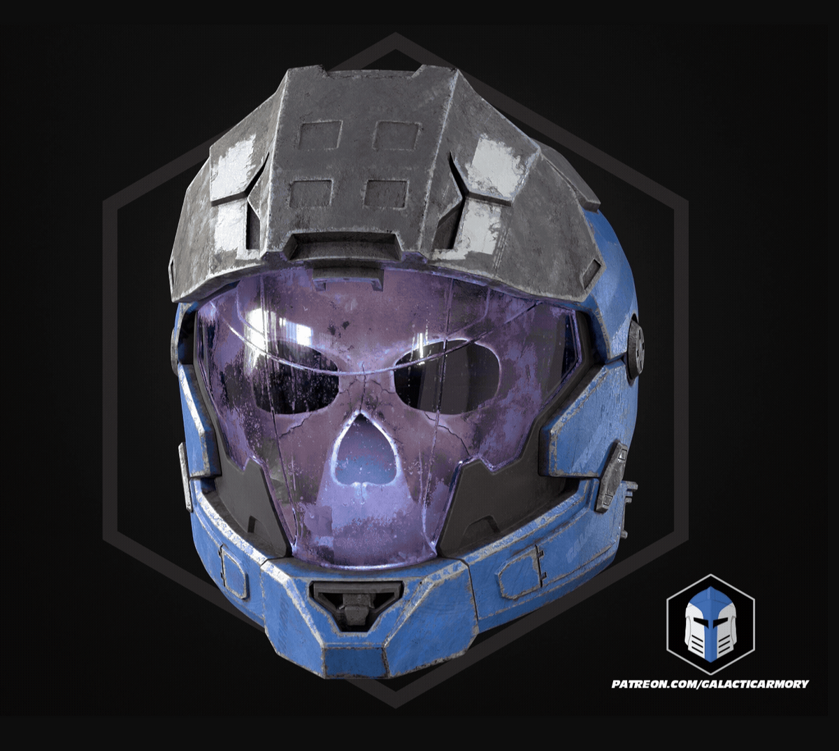 The Halo Haunted Helmet 3D printed raw