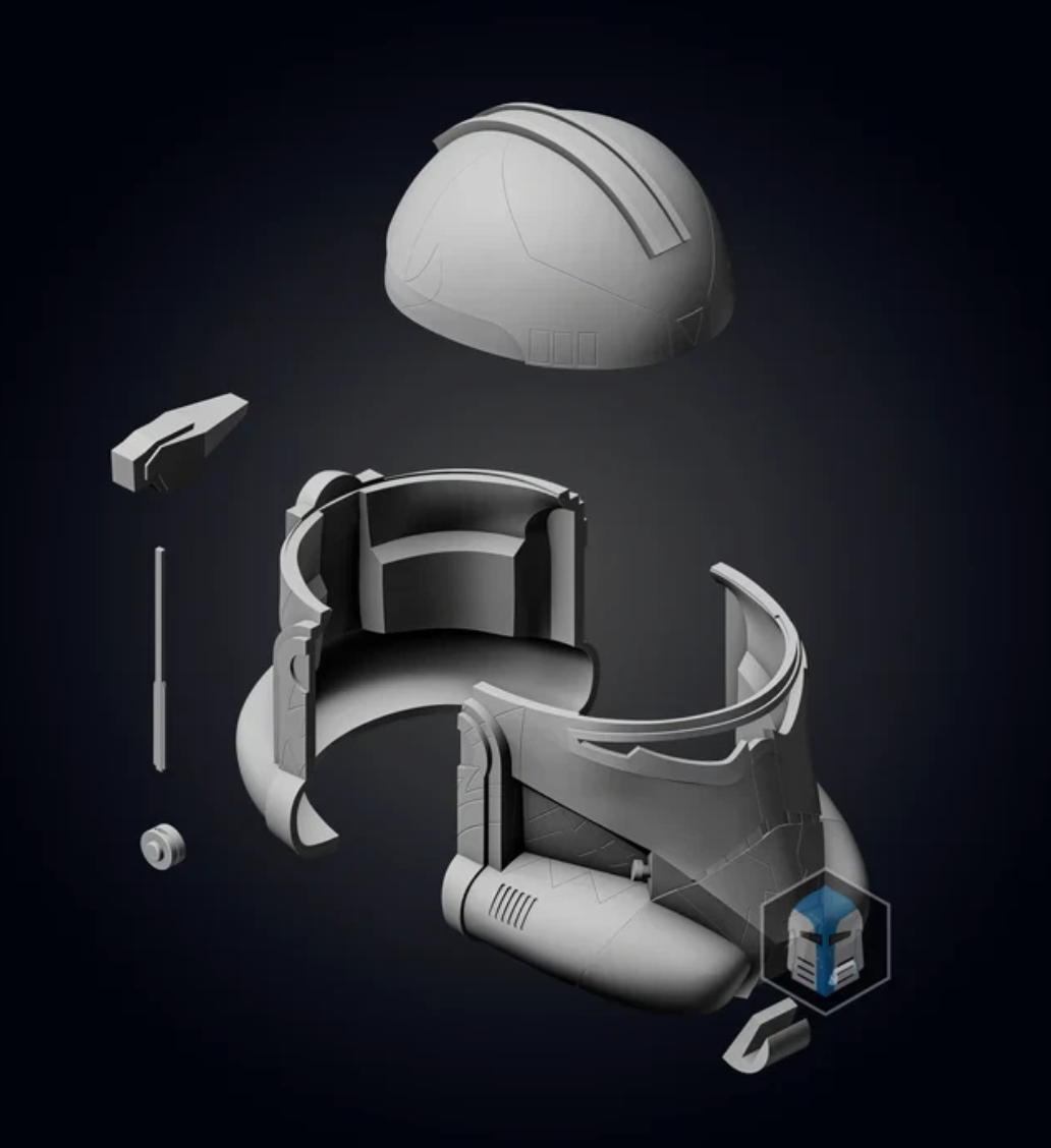 Star Wars Commander Wolffe Animated Helmet 3D Printed RAW Kit