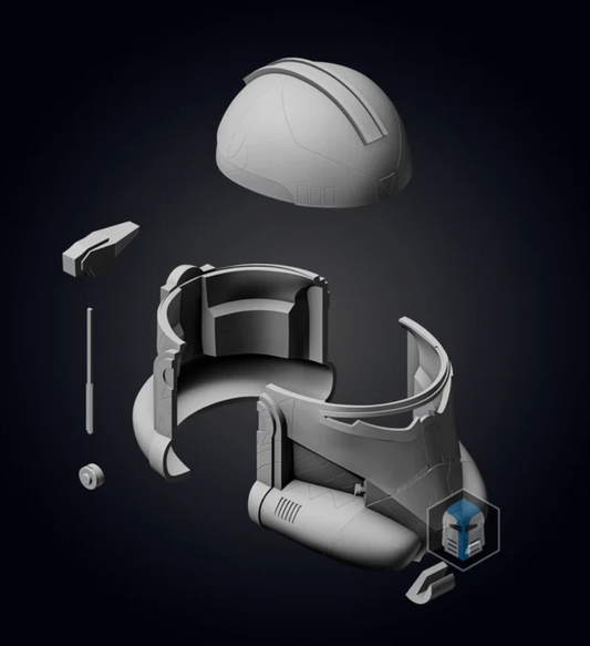 Star Wars Commander Wolffe Animated Helmet 3D Printed RAW Kit