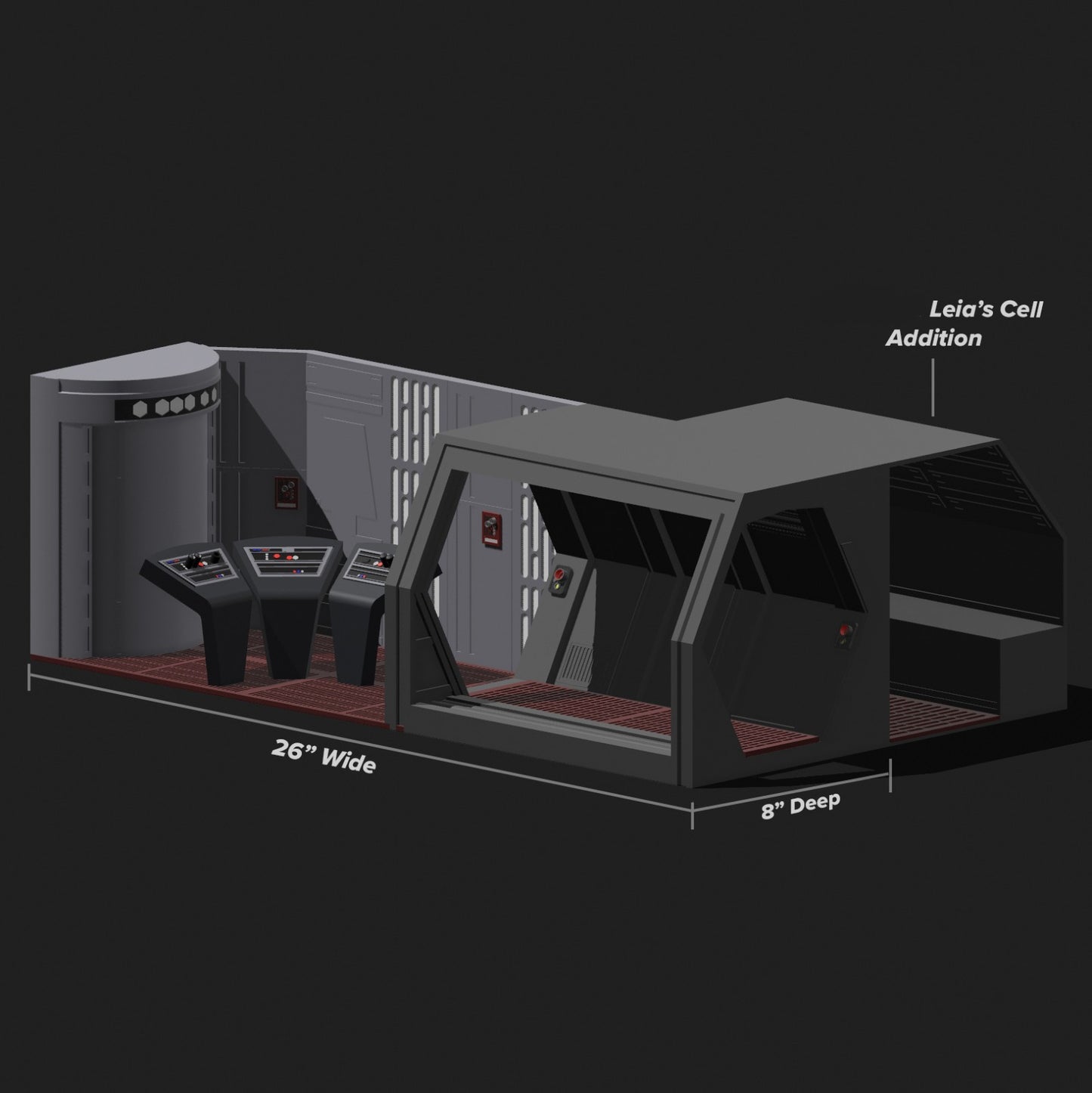 3D Printed Star Wars Leias cell Diorama for wider detention block