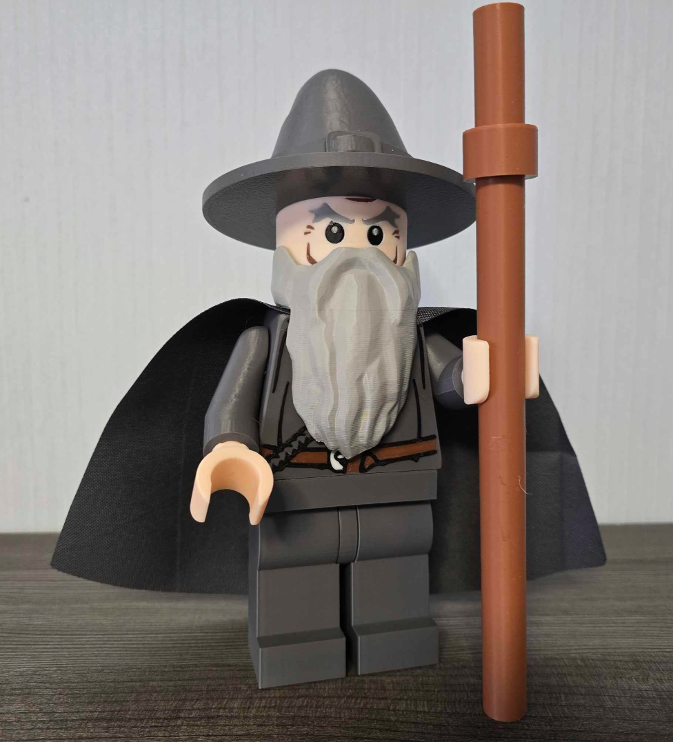LOTR 3D Printed. 9" brick inspired Deluxe Gandalf Figure
