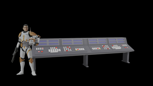 3D printed Computer Bank (Anaxes) For 3.75" & 6" Star Wars figures