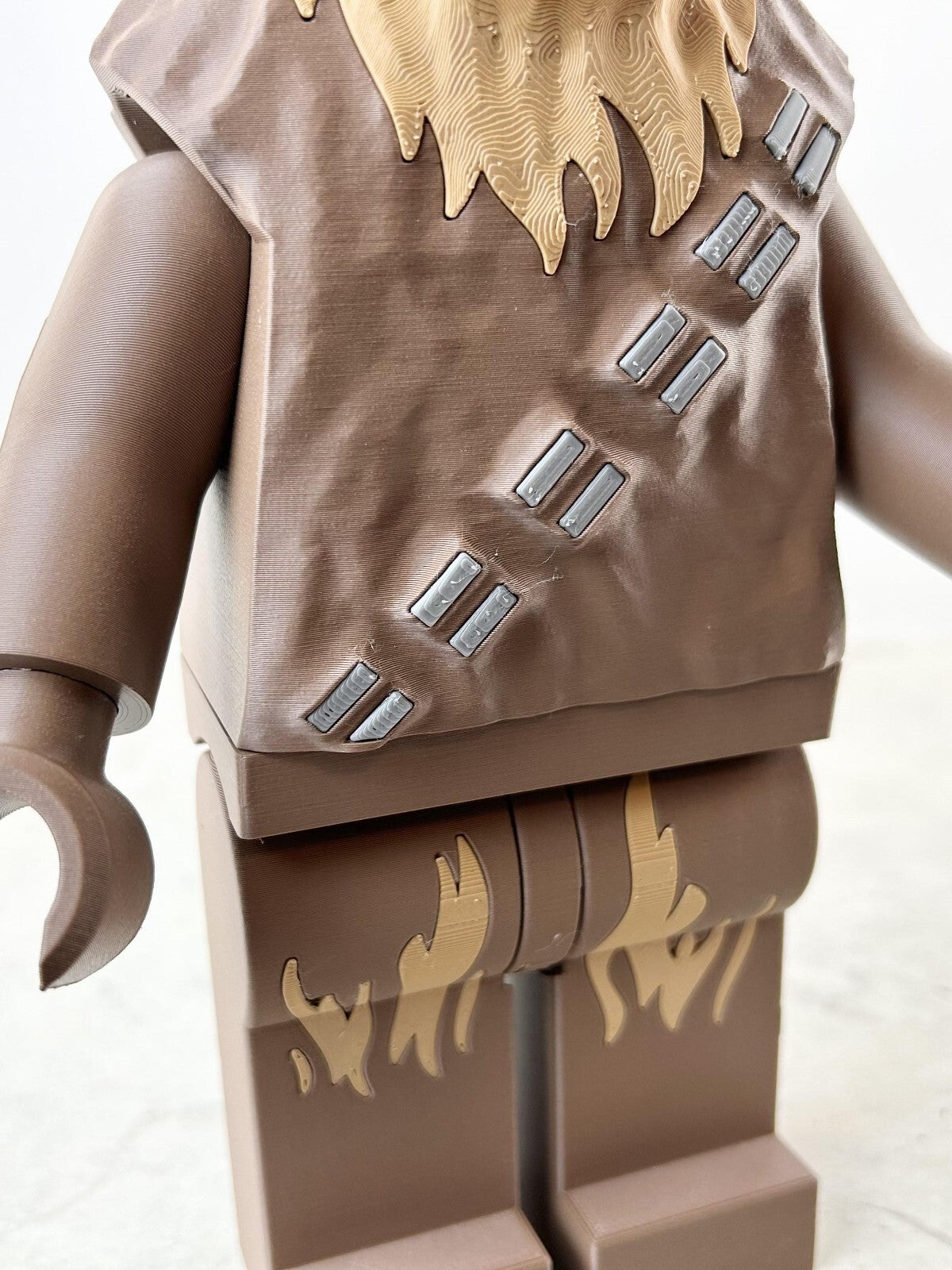 3D Printed. 9" Brick inspired Deluxe Chewbacca Figure