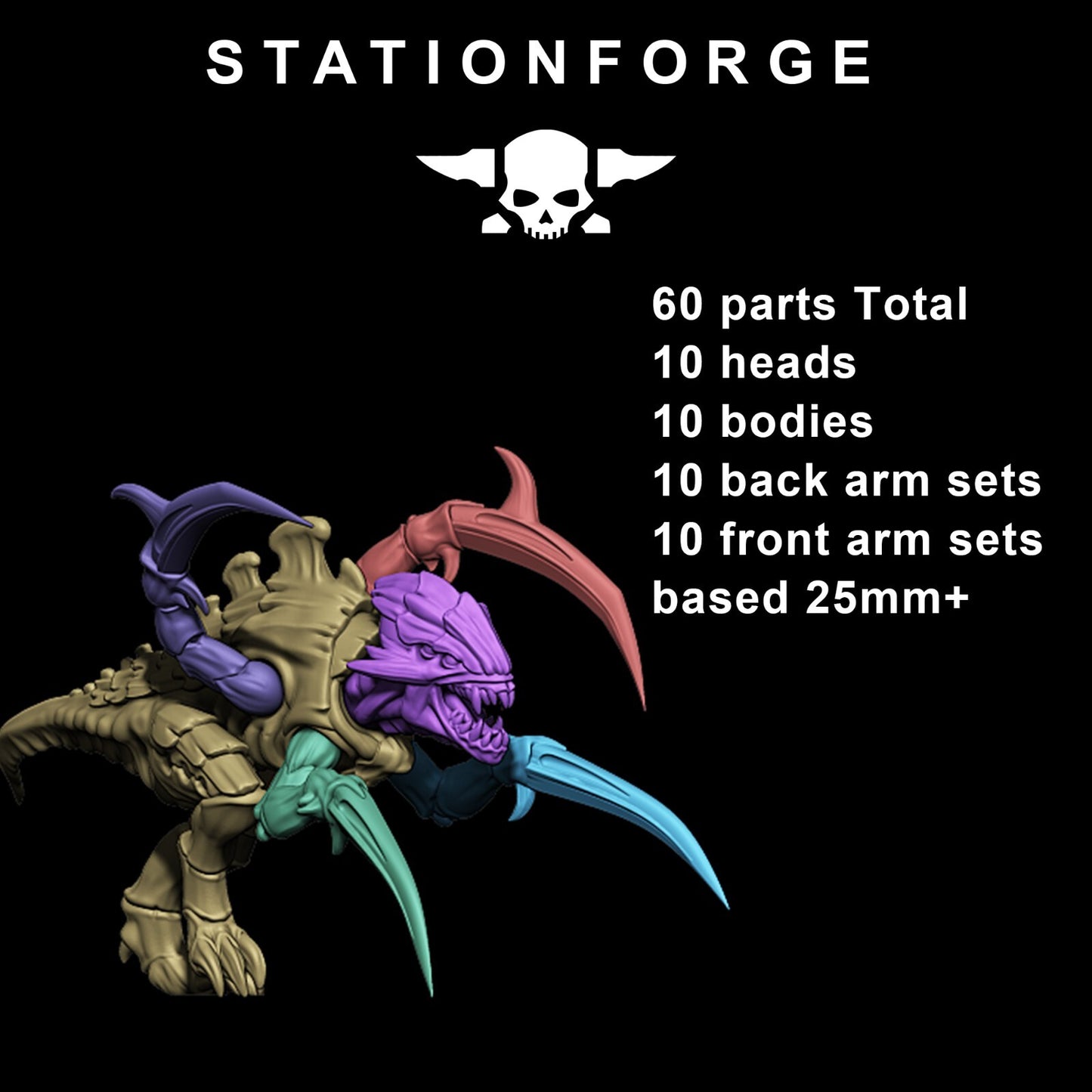 *NEW* Xenarid Infantry Melee Unit from Station Forge, Table top gaming, 40K.
