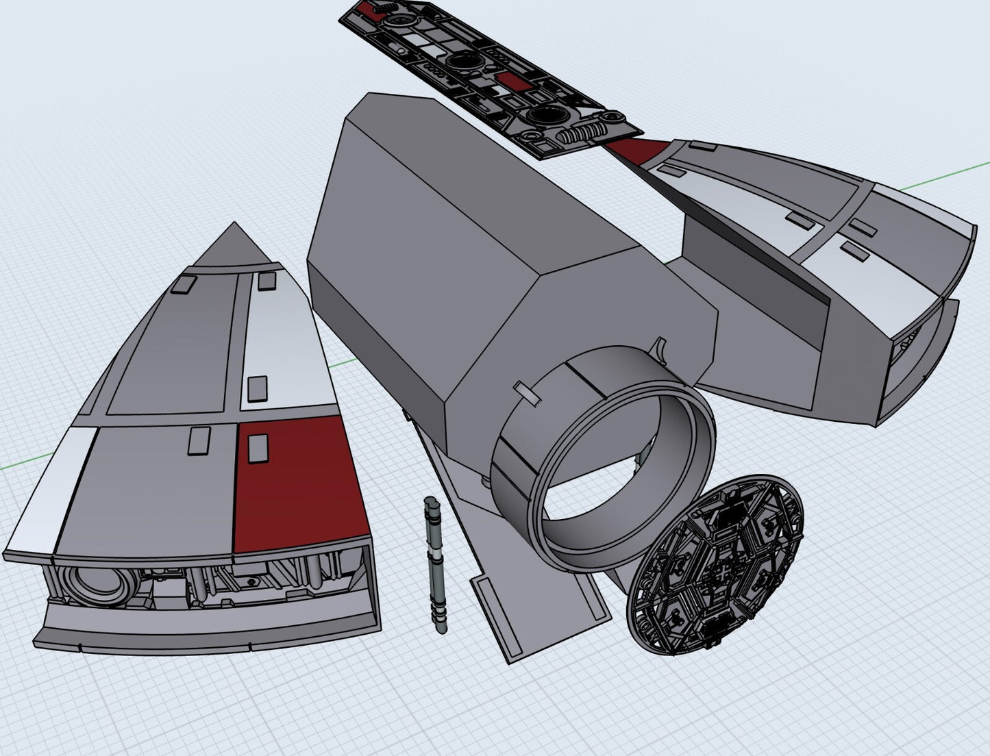 3D Printed Millennium Falcon Exterior Diorama for 3.75 inch (1:18) Scale Figure