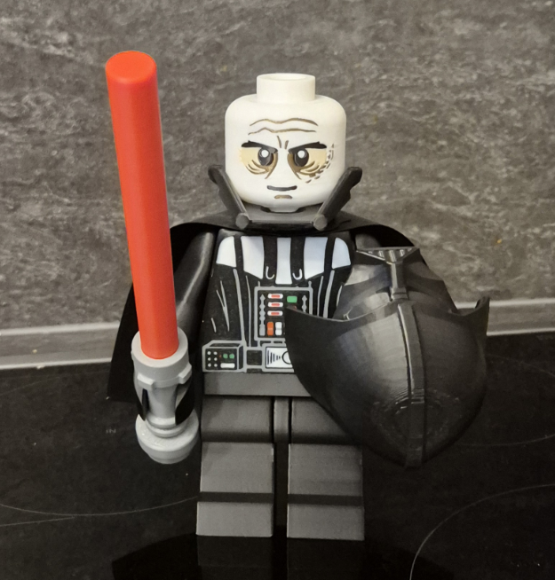 3D Printed. 9" Brick inspired Star Wars Darth Vader with 2 part helmet