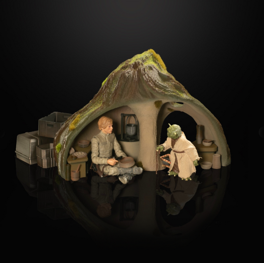 Star Wars 3D Printed Yoda Hut Diorama – 3.75" Vintage Figures – Handcrafted