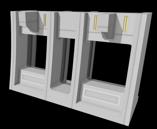 Star Wars 3D Printed Trade Ferderation ship window for 3.75" or 6" Figs