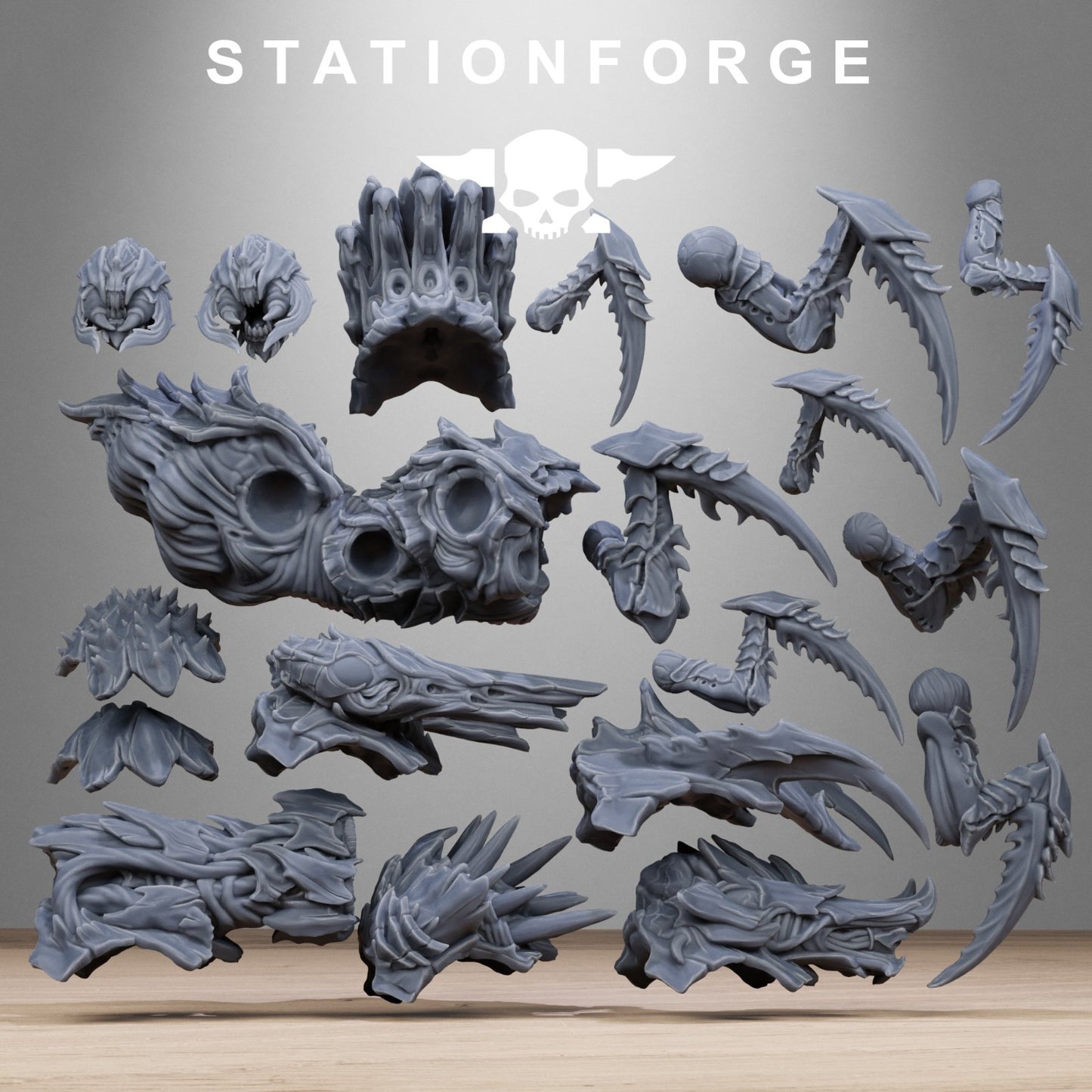 Xenarid spider beasts (2) from Station Forge 32mm. FREE BASE