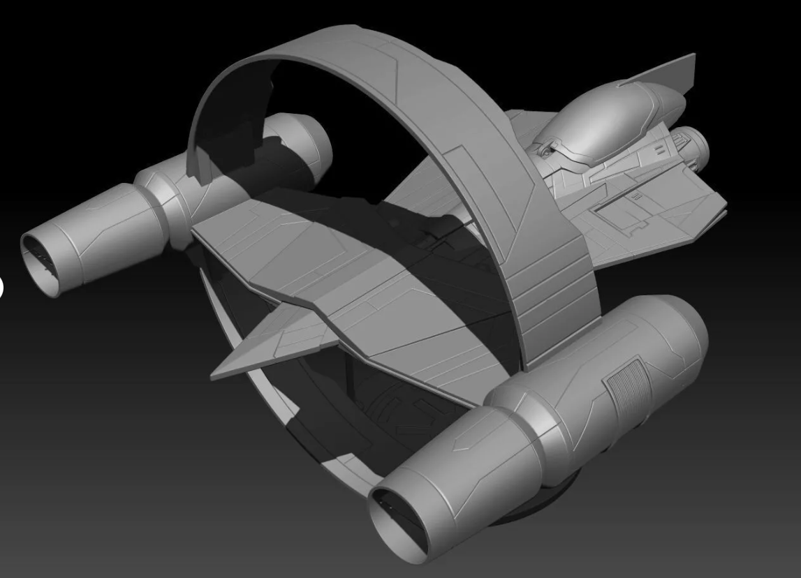 Star Wars Delta 7 Jedi Fighter and Hyperspace Ring for 3.75" Figure Diorama