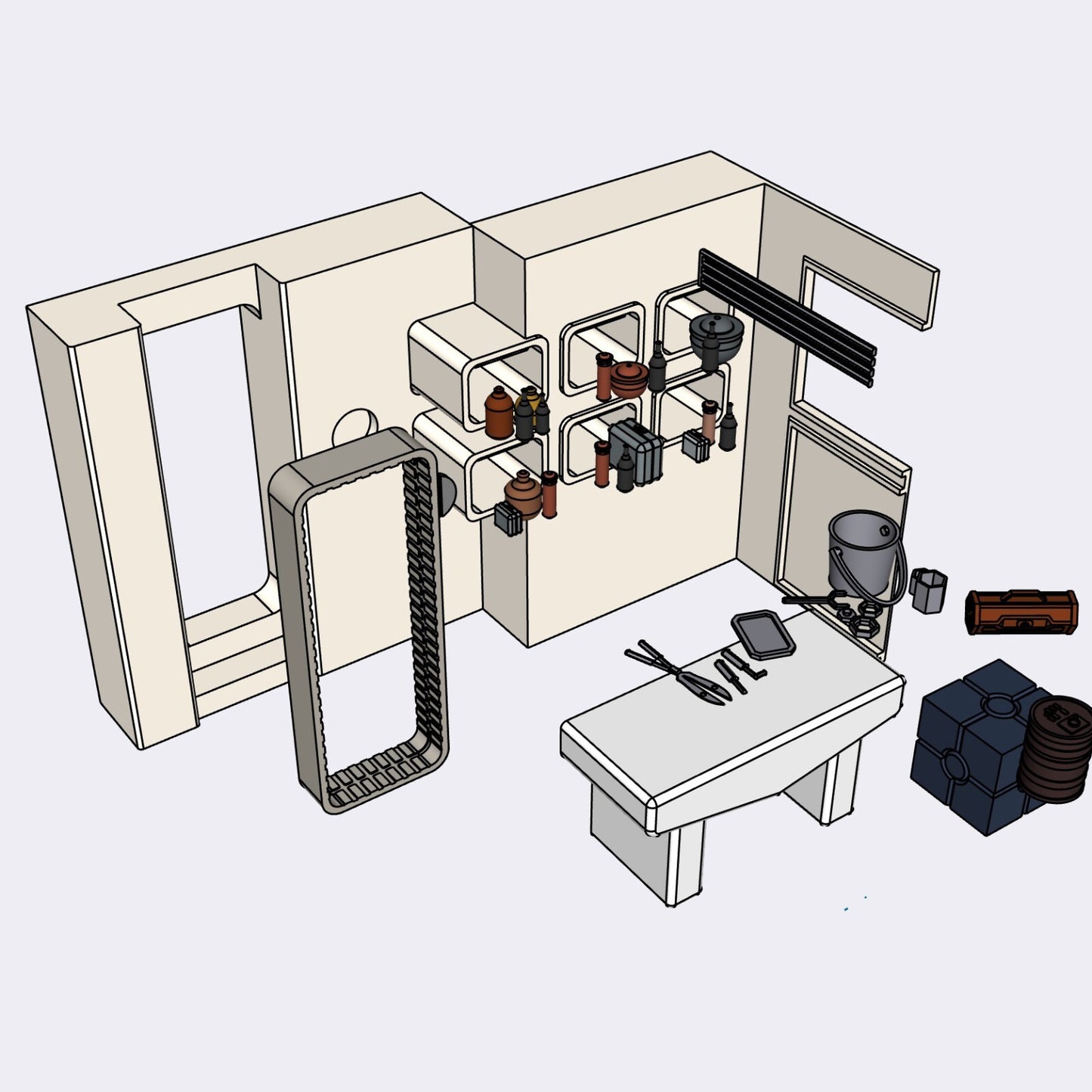 3D Printed Tosche Station diorama for 3.75" & 6" Star Wars Figures