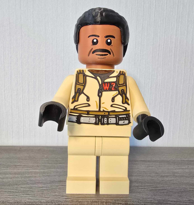 3D Printed. 9" brick inspired Deluxe Ghostbusters Winston Zeddemore figure