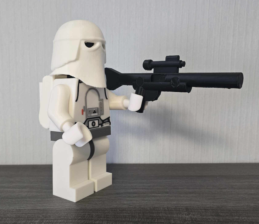 3D Printed. 9" brick inspired Deluxe Star Wars Snow Trooper Figure