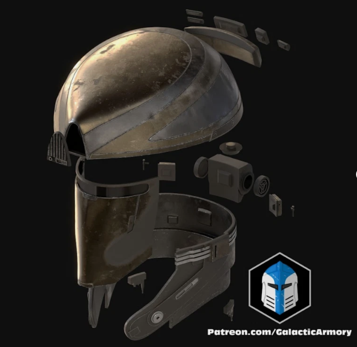 Star Wars Captain Silvo Helmet 3D Printed RAW Kit