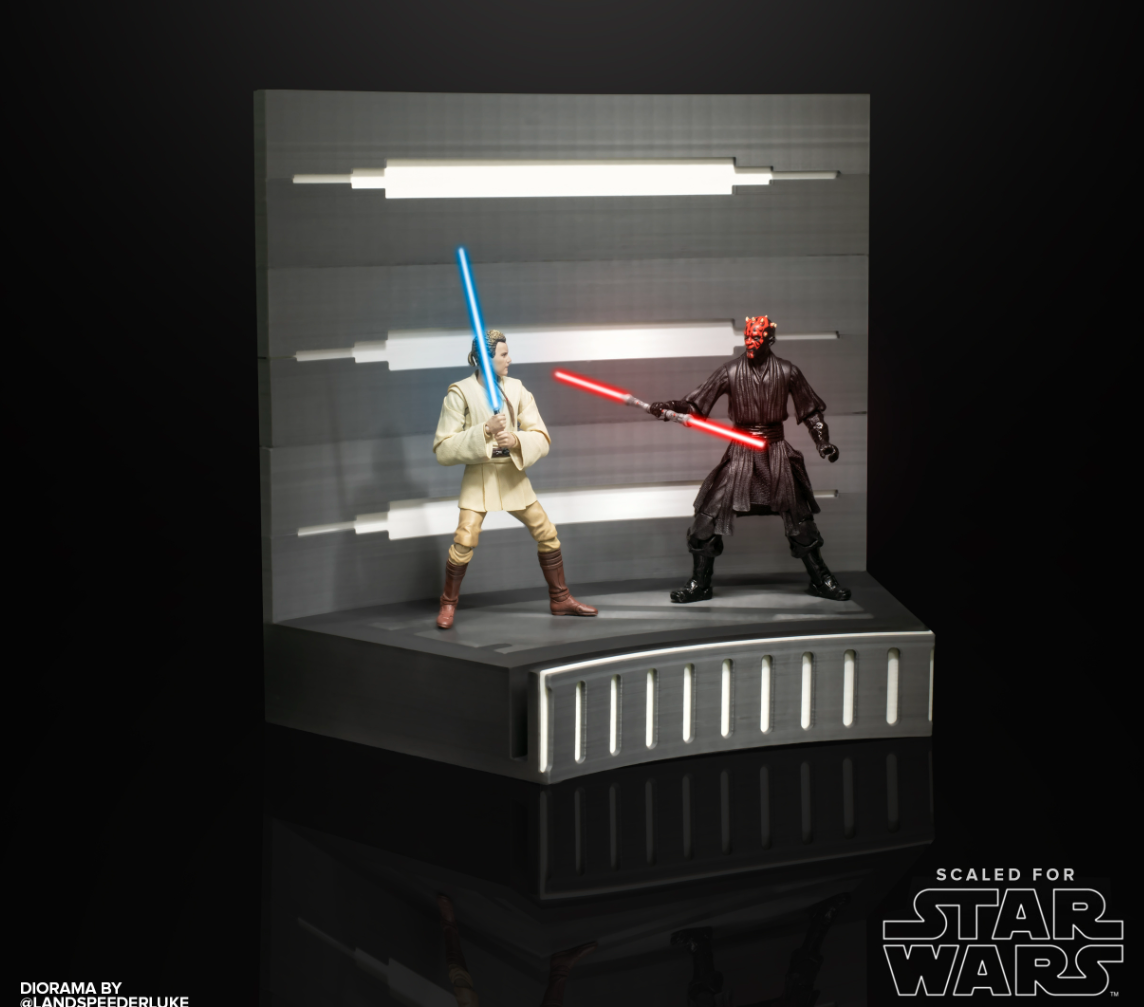 Star Wars Action Figure Duel Of The Fates Finale Display 3.75" Scale 3D Printed