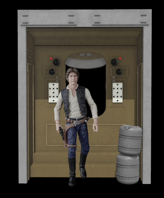 Star Wars death star trash compactor door diorama for 3.75" figures