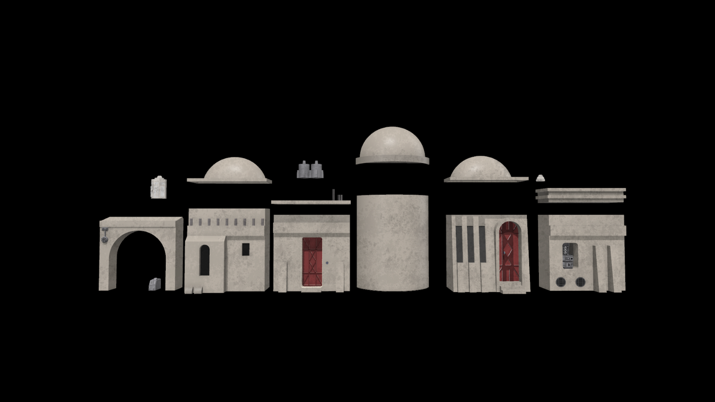 Star Wars 3d Printed Modular Tatooine Shelf Diorama fro 3.75" Figures