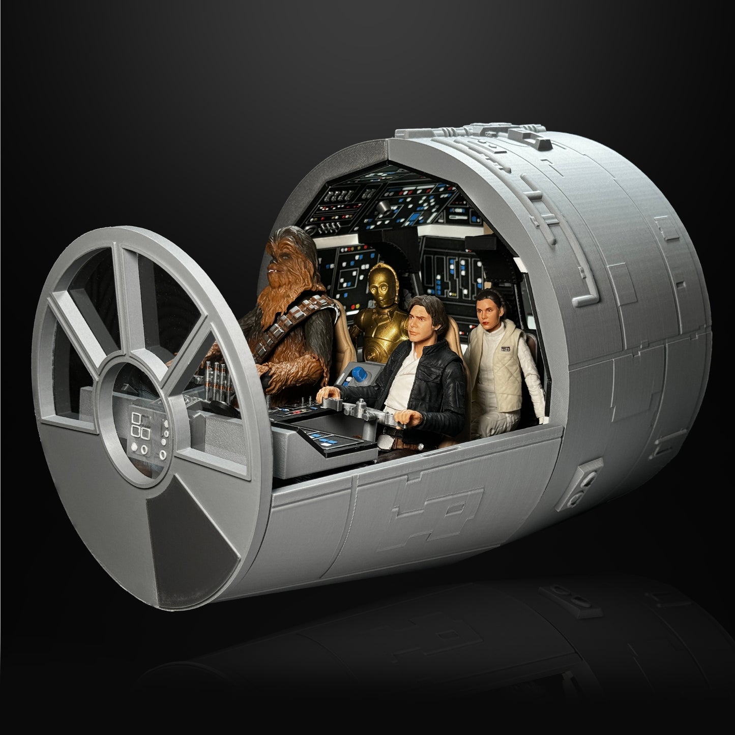 3D Printed Millennium Falcon Cockpit For Star Wars Black Series 6 Inch Figures