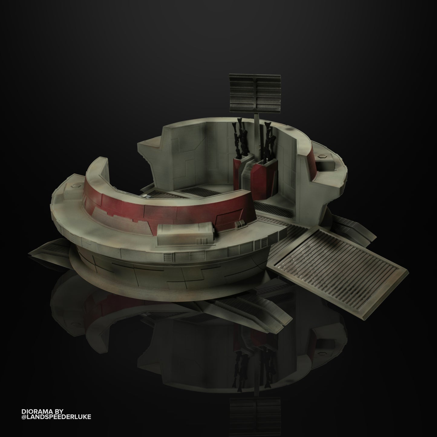 3D printed Clone Wars Forward command centre for Black Series figures