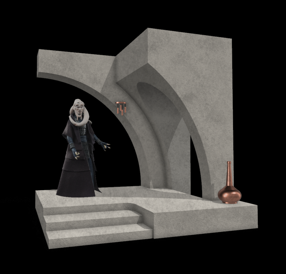 3D Printed Jabba's Palace Alcove Diorama for 3.75" Star Wars Figures