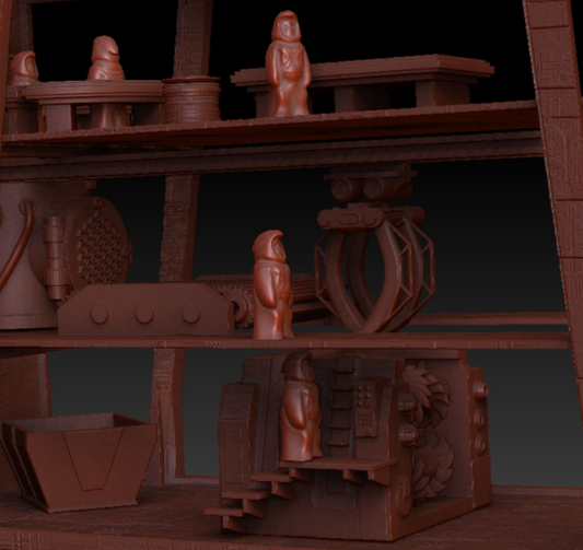 3D Printed 4FT Sandcrawler for 3.75" Scale Star Wars Figures