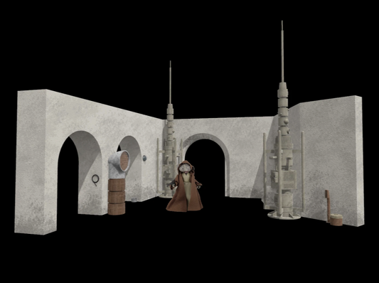 3D Printed Mos Eisley Alleyway (Spaceport Speeders) For 3.75" and 6" Figures