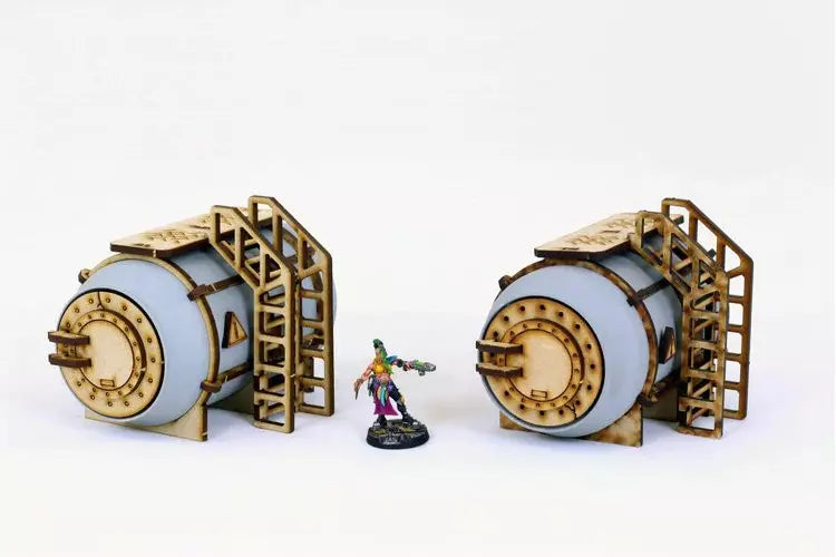 War gaming terrain table top Horizontal can kit x2