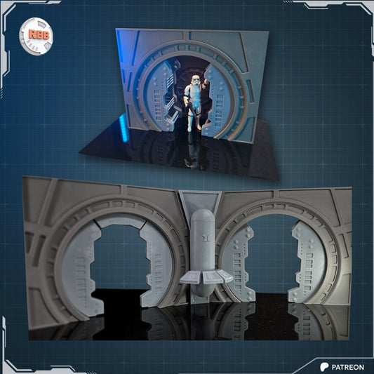 3D printed Tantive IV Service Corridor Diorama for Black Series Figures