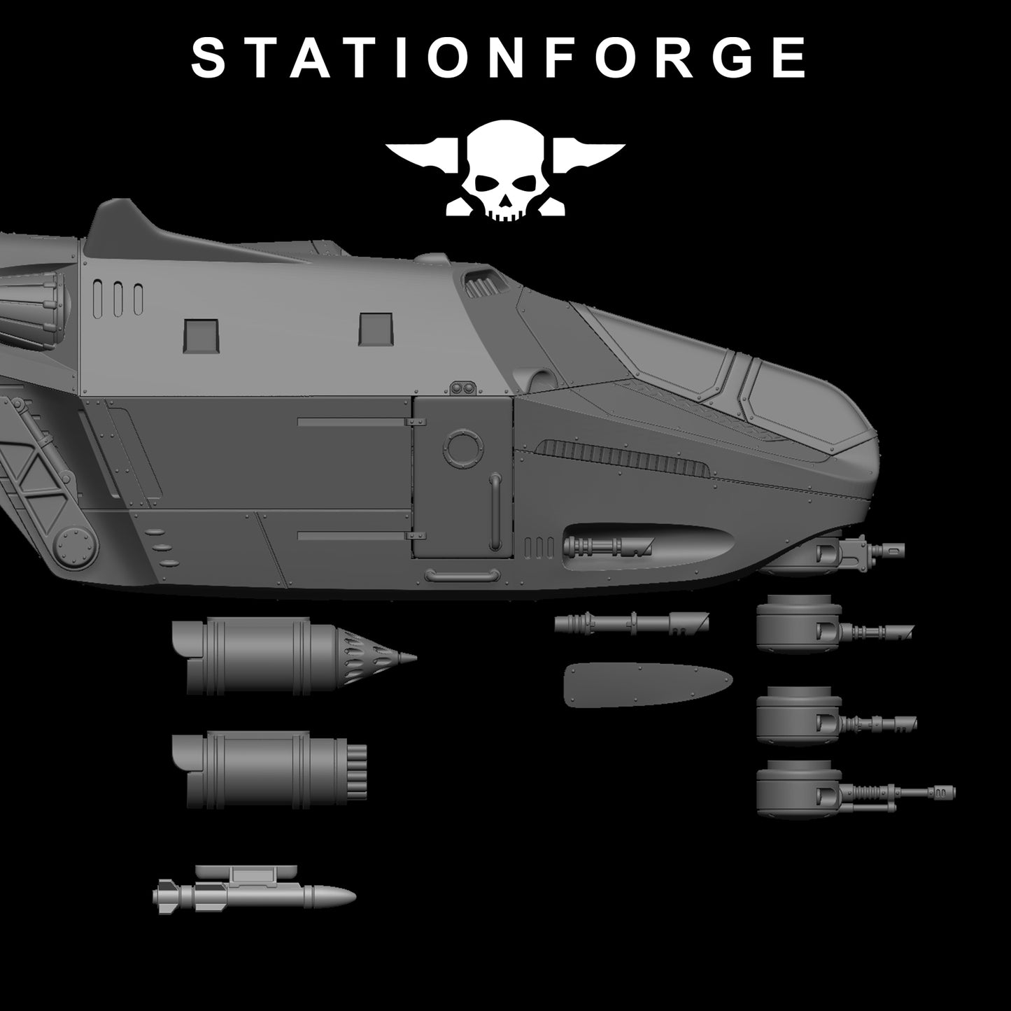 The Vaskar dropship and crew from Station Forge 32mm