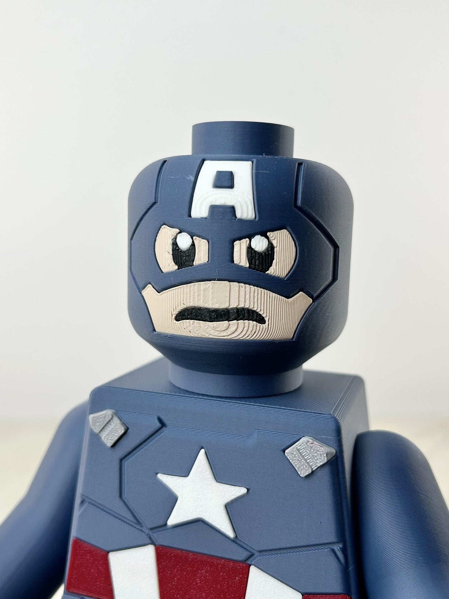 9" Lego inspired Deluxe Captain America With Shield and Hammer