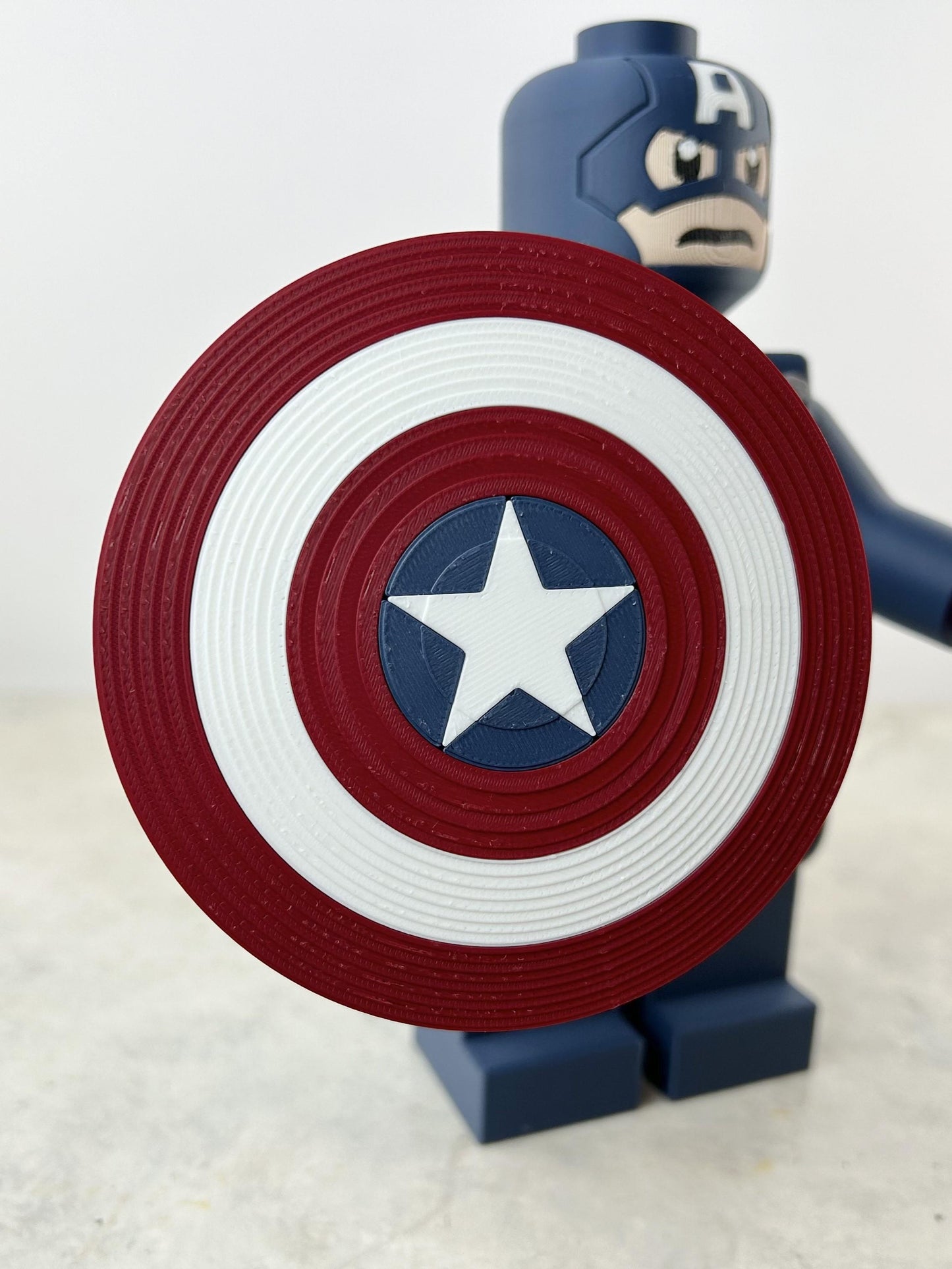 9" Lego inspired Deluxe Captain America With Shield and Hammer