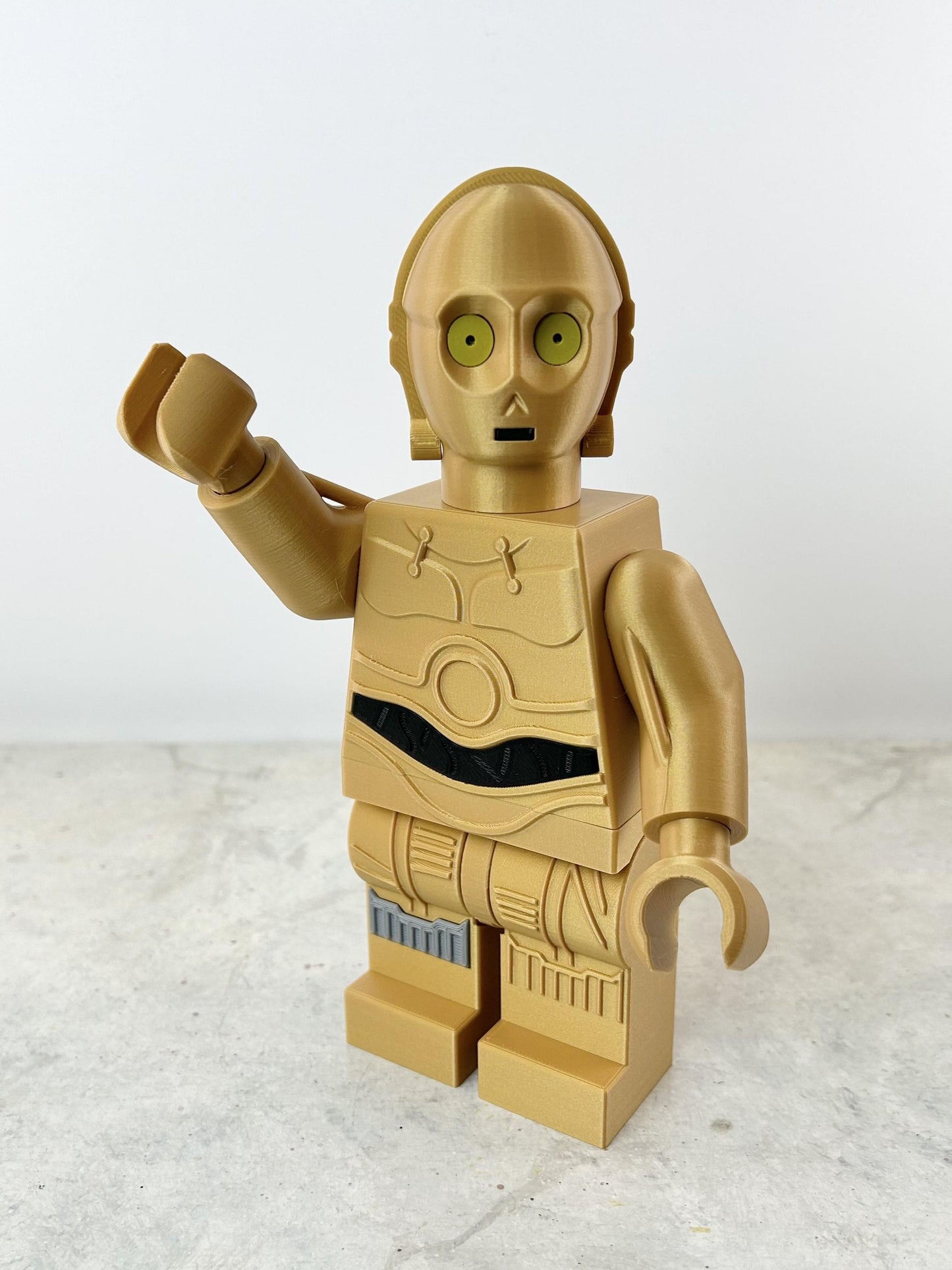 3D Printed. 9" Lego inspired Deluxe C3PO & R2D2 Figure