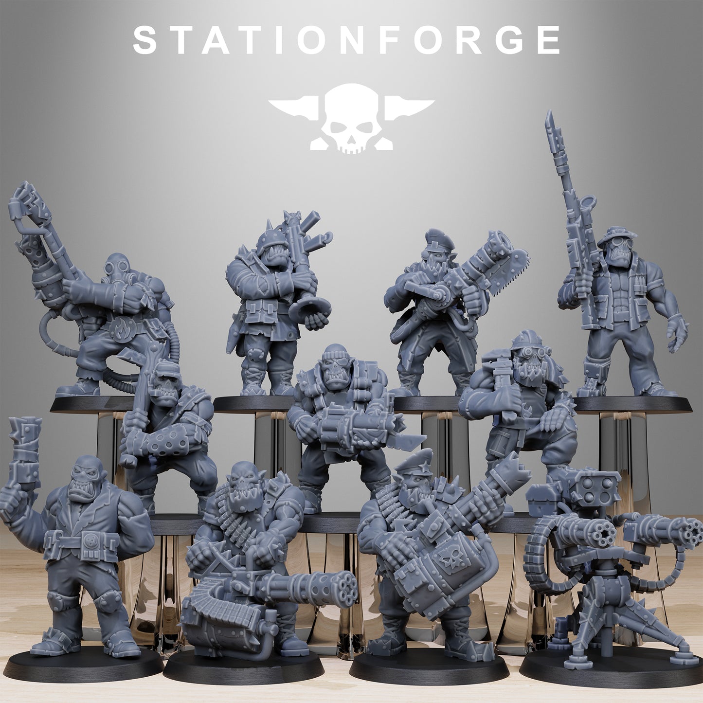 The Orkaz Team Fighters from Station Forge 32mm