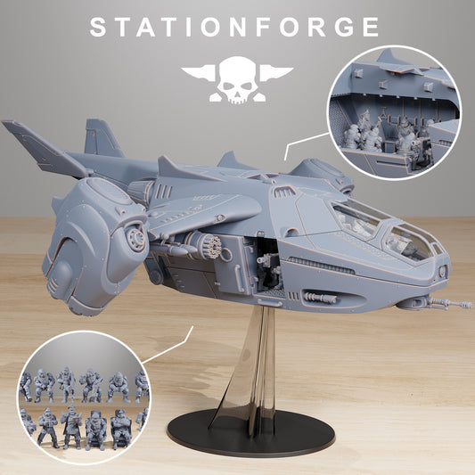 The Vaskar dropship and crew from Station Forge 32mm