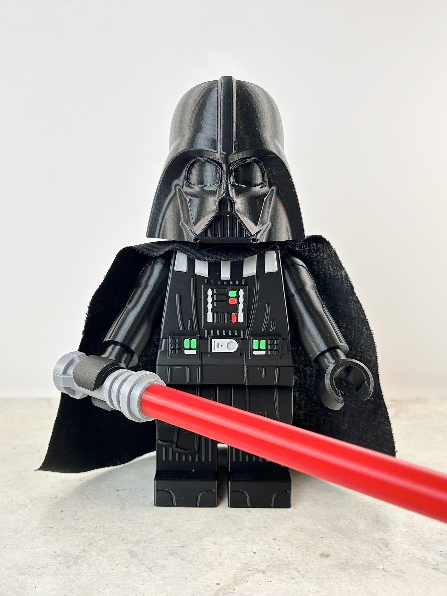 9" Lego inspired Deluxe Darth Vader Figure With Cape