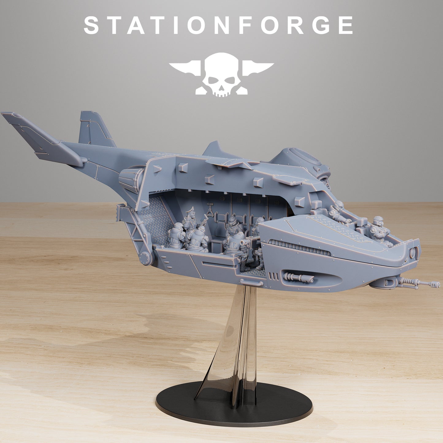 The Vaskar dropship and crew from Station Forge 32mm