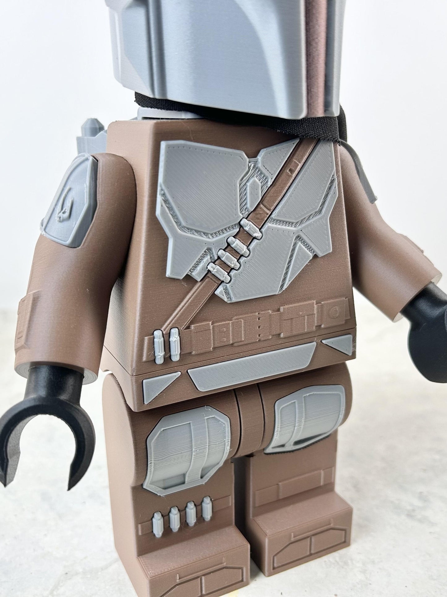 9" Lego inspired Deluxe Din Darjin, Mandolorian Figure With Cape