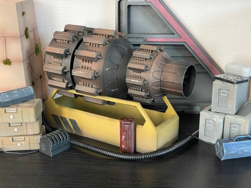 3D printed Yavin crates, barrels, case and engine for Black series