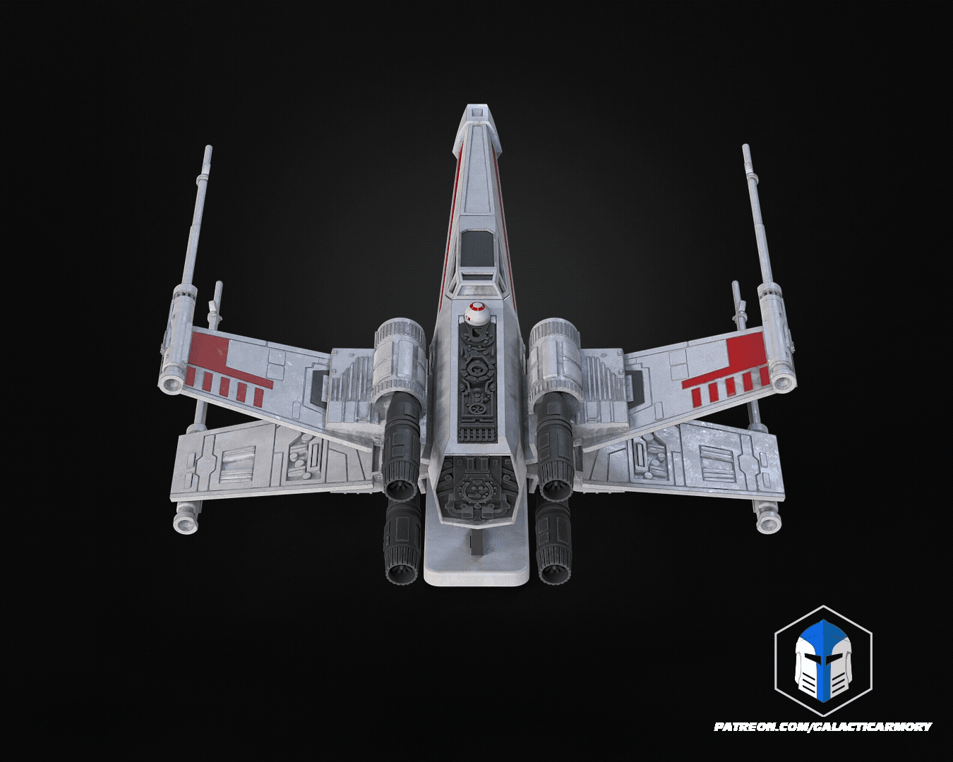 STAR WARS 3d printed X WING - kit card - full colour print