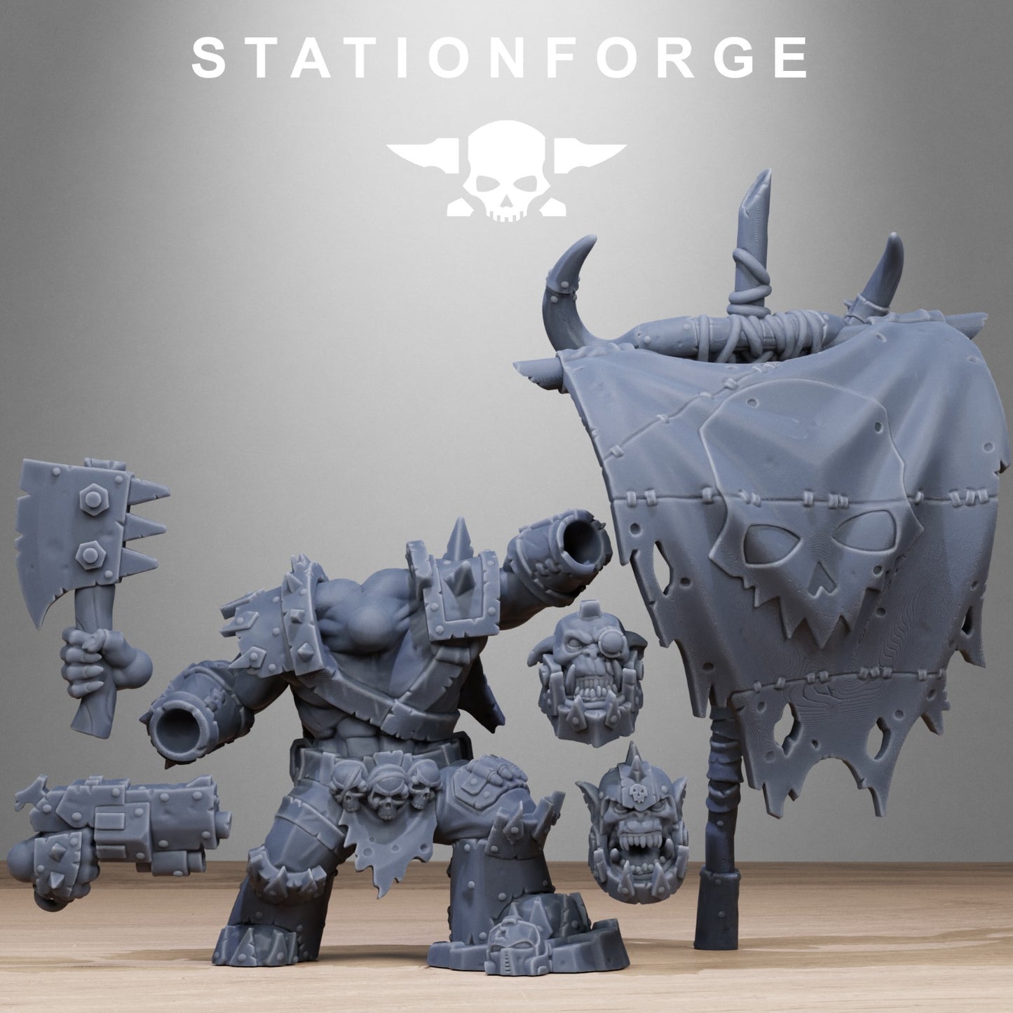 Orkaz bearer boss from Station Forge 32mm. FREE BASE