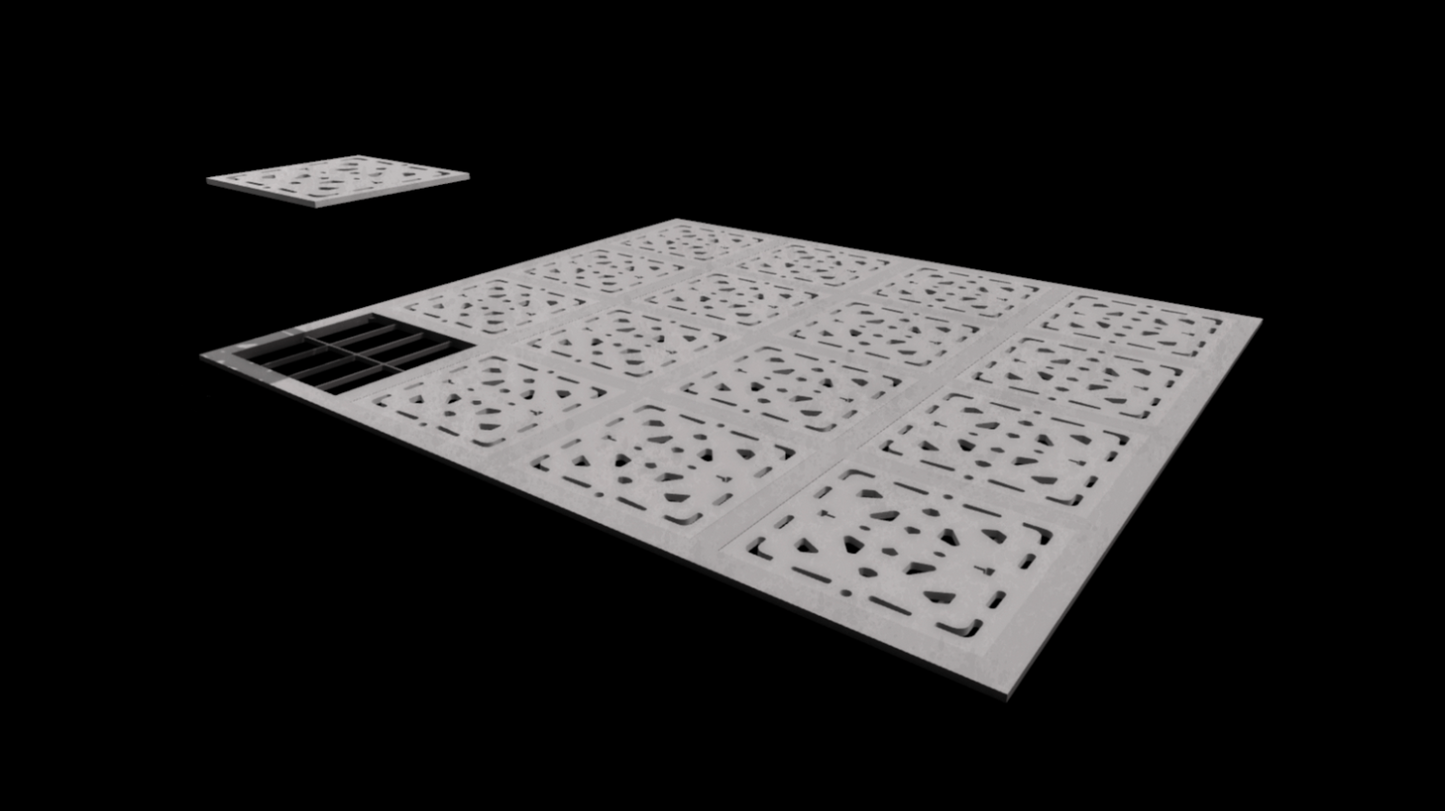 3D Printed Jabba's Palace floor panels/grate for Star Wars figures